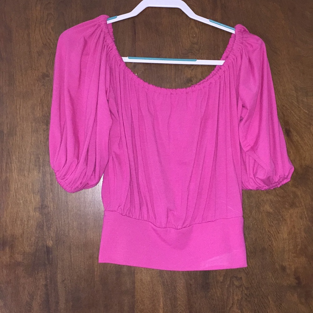 Hot Pink Quarter Sleeve Top